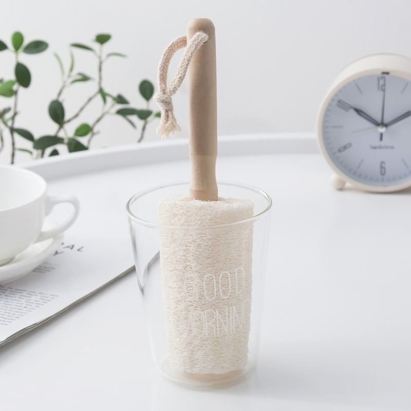 Wooden Loofah Bottle Cup Brush