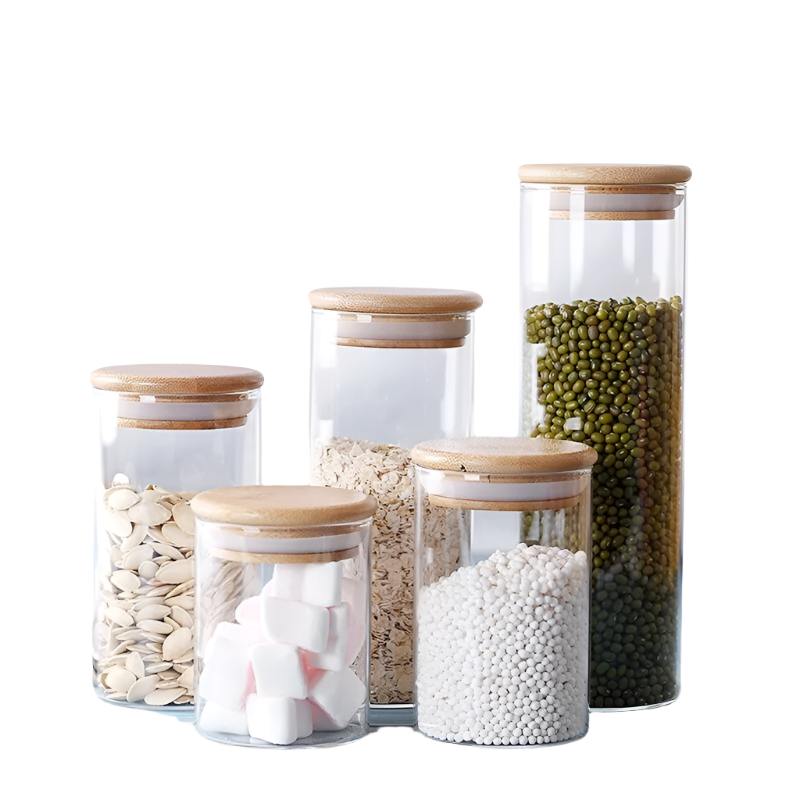 Bamboo-Covered Glass Food Storage Containers