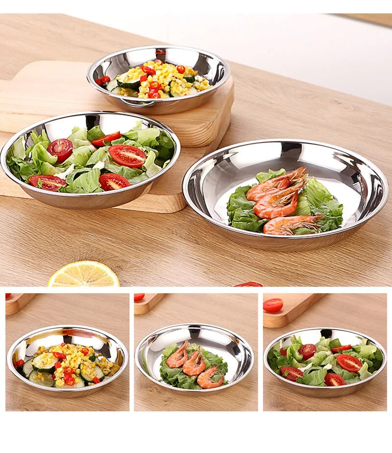 Stainless Steel Dinner Plate Set